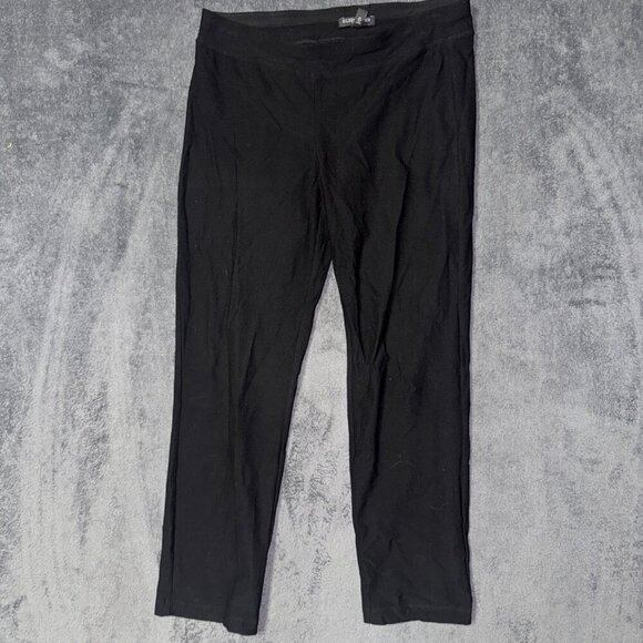 Eileen Fisher Pants Womens Petite Black Crop Crepe Elastic Waist Career - Picture 1 of 8